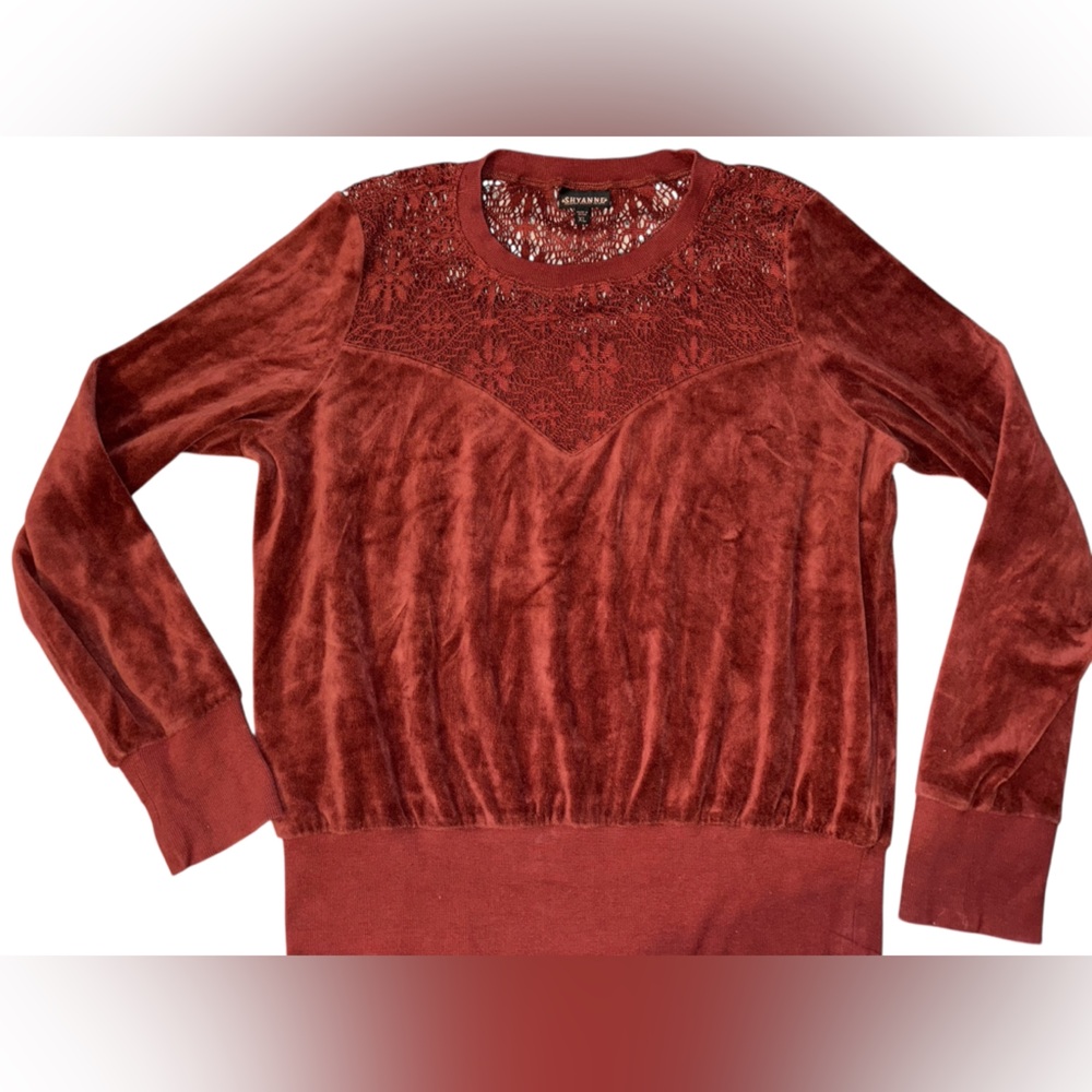 Shyanne velour top with lace detailing XL - Picture 3 of 7